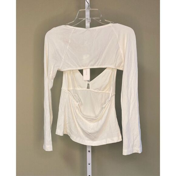 Jonathan Simkhai NWT Dakota Ribbed Cutout Top in White Size M - Picture 7 of 8